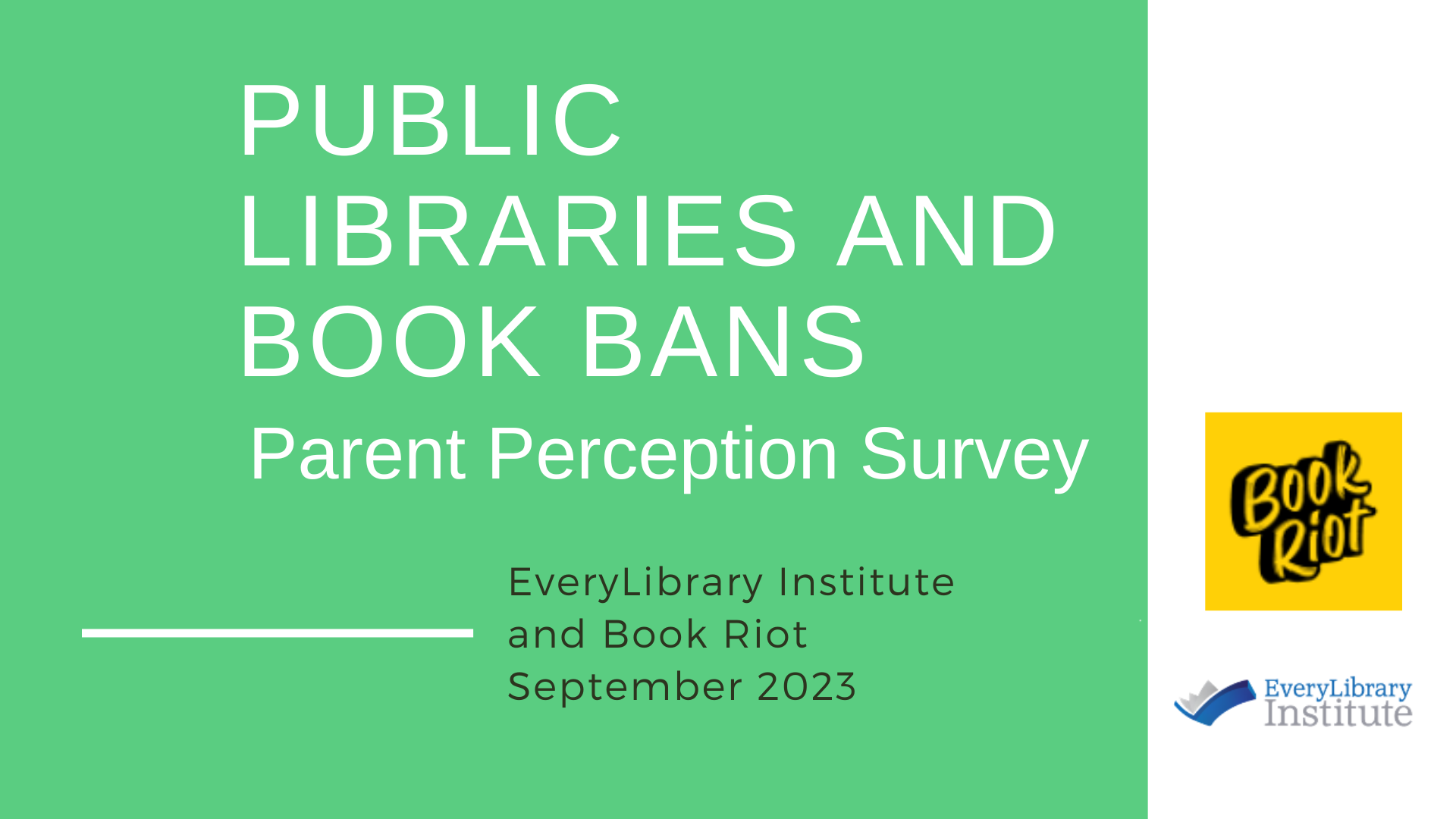 Public Libraries and Book Bans Survey Slide